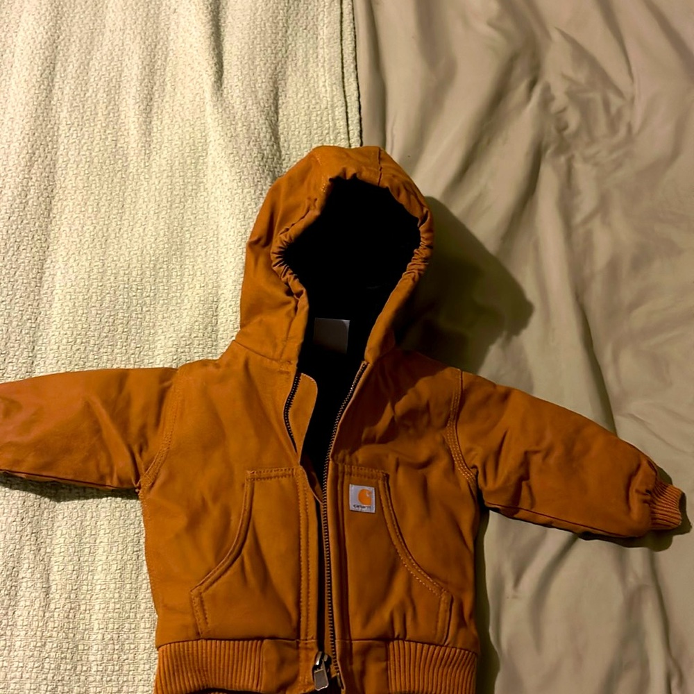Carhartt Boys/Toddler Hooded Puffer Jacket - Brown/Carhartt Brown